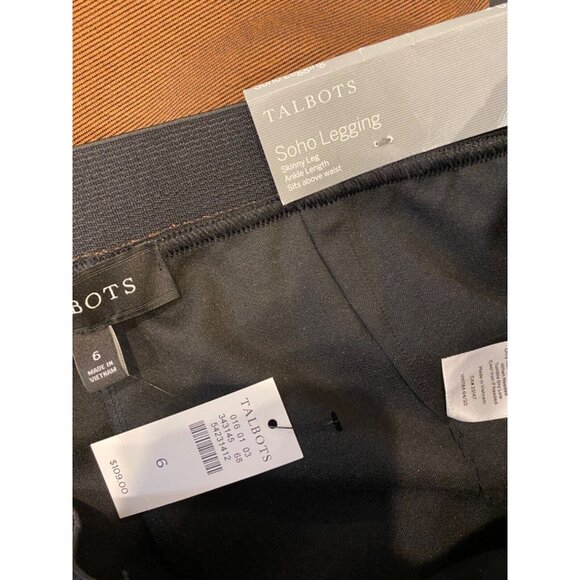 Talbots 6 Soho Legging Cognac Camel Brown Double Knit Twill Stretch NWT - Picture 6 of 7